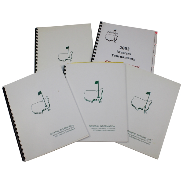 Four (4) Augusta National GC General Info Booklets with 2002 Masters Emergency Manual