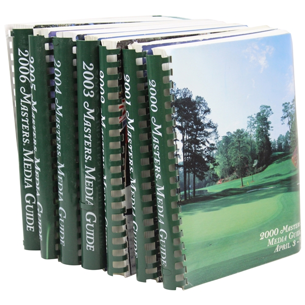 Seven (7) Masters Tournament Official Media Guide Books - 2000-2006