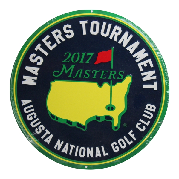 2017 Augusta National GC Masters Tournament Round Metal Wall Sign - Unopened