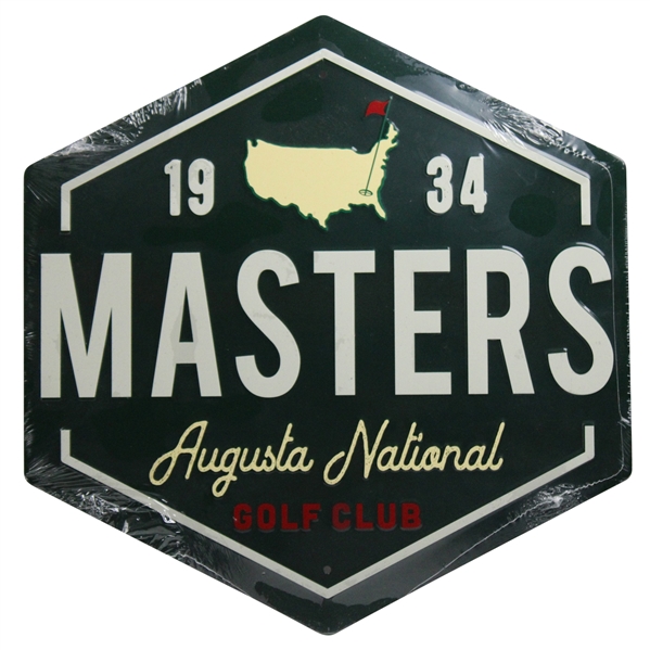 1934 Augusta National GC Masters Tournament Hexagon Metal Wall Sign - Unopened