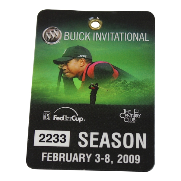 2009 Buick Invitational Season Badge #2233 with Tiger Woods on Front