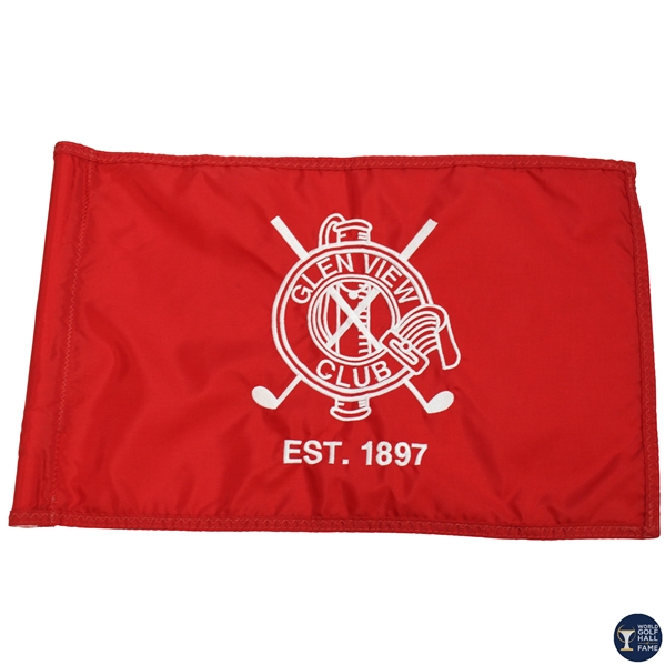 Glenview Club Red Embroidered Flag