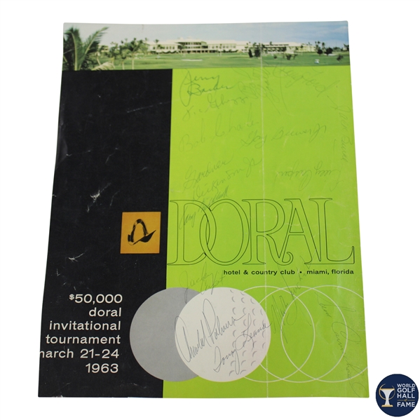 Palmer, Lema, Middlecoff & others Signed 1963 Doral Inv. Program Cover JSA ALOA