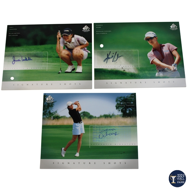 Lorena Ochoa, Karrie Webb & Julie Inkster Signed UD Signature Shots Oversize Cards