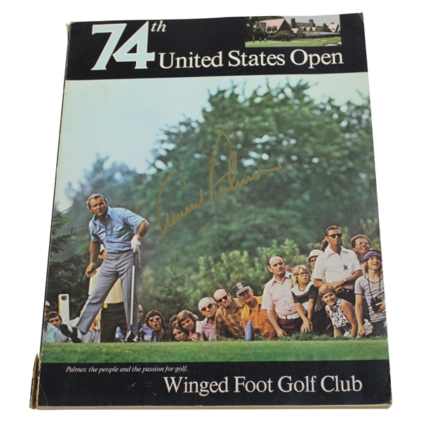 Arnold Palmer Gold Signed 1974 US Open at Winged Foot Official Program JSA ALOA