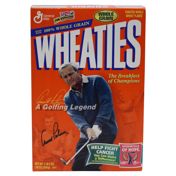 Arnold Palmer Signed 2000 WHEATIES Cereal Box in Great Condition JSA ALOA