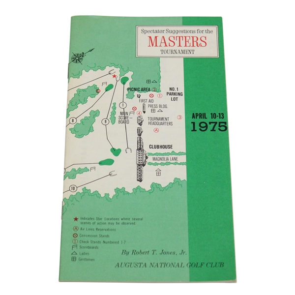 1975 Masters Tournament Spectator Guide - Jack Nicklaus Winner