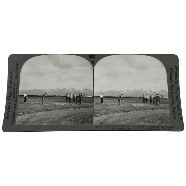 Enjoying Golf in Anchorage, Alaska Keystone View Company Stereo View Card 1082