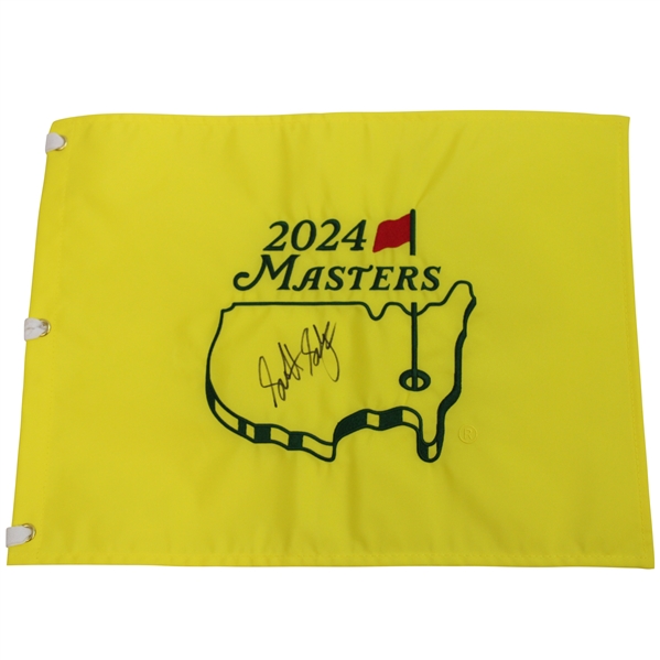 Scottie Scheffler Signed 2024 Masters Embroidered Flag JSA ALOA