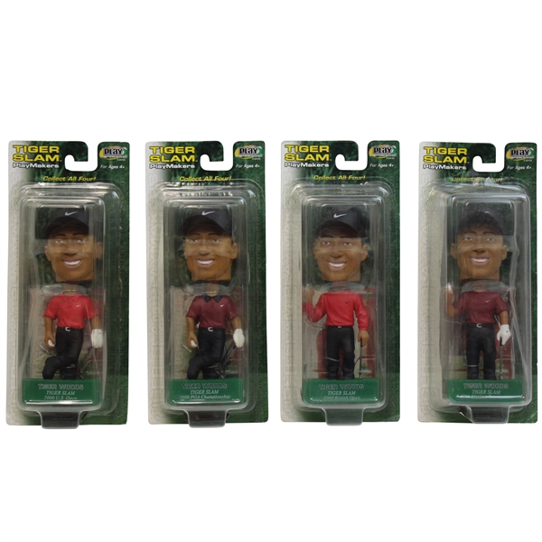 Complete Tiger Woods Tiger Slam Upper Deck Bobbleheads in Unopened Packages