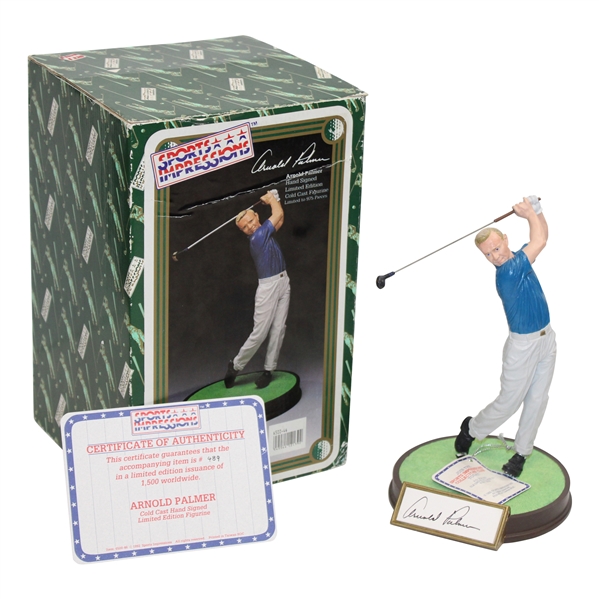 Arnold Palmer Signed Ltd Ed Sports Impressions Cold Cast Figurine #489/975 in Box JSA ALOA