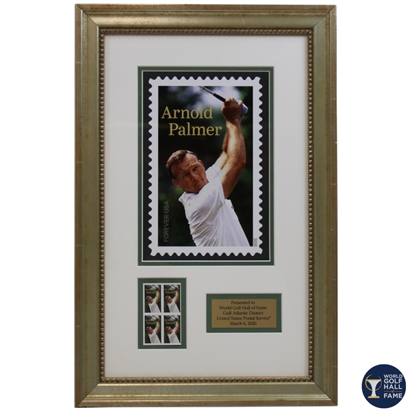 2020 United States Postal Service Gifted Arnold Palmer Large Stamp to WGHoF - Framed