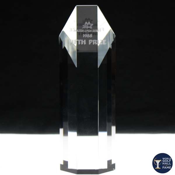 1988 Mazda LPGA Series Fifth Prize Glass Trophy - WGHoF Collection