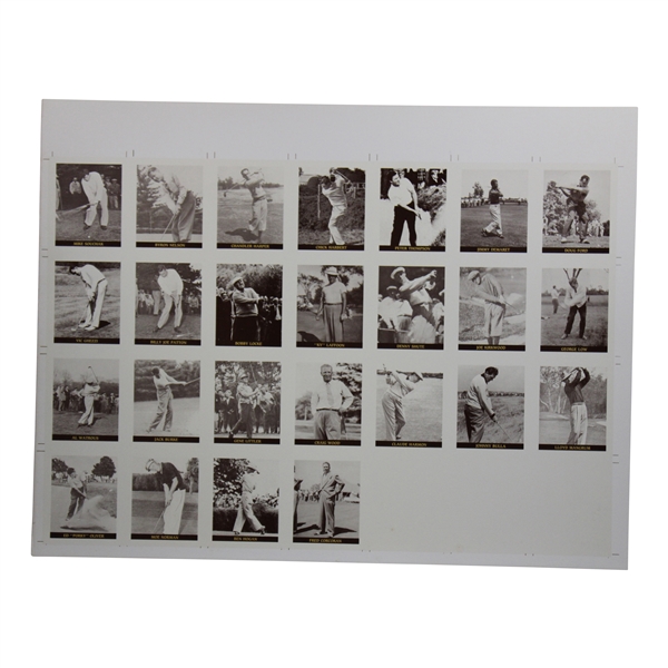 Famous Golfers of The 40’s & 50’s Twenty-Five (25) Card Uncut Sheet