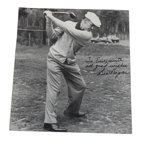 Ben Hogan Signed B&W Photo At The Top Of His Swing JSA ALOA