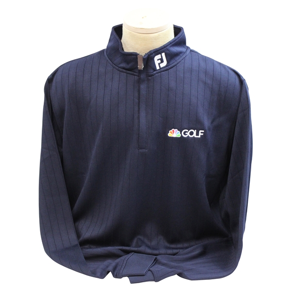 Paul Azingers Personal Official NBC Sports FootJoy Drop Needle Half Zip Navy Golf Shirt