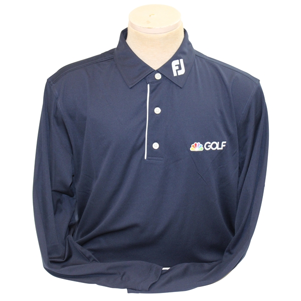 Paul Azingers Personal Official NBC Sports FootJoy L/S Sun Protection Navy Golf Shirt