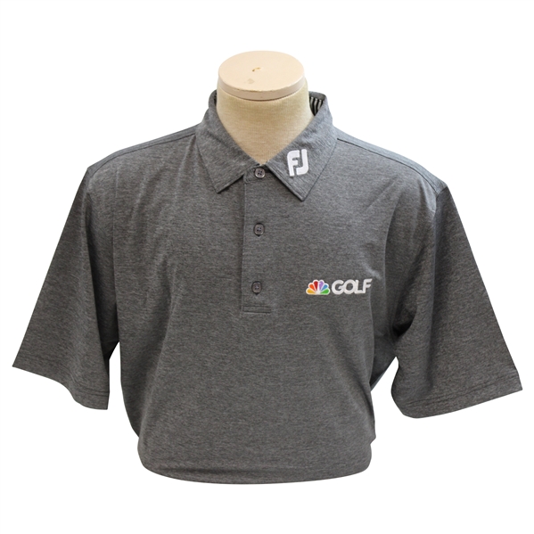 Paul Azingers Personal Official NBC Sports FootJoy PD Per Charcoal Heather Golf Shirt