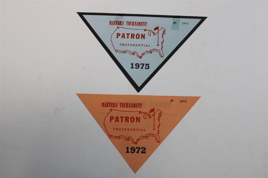 1972 & 1975 Masters Tournament Patron Preferential Permits