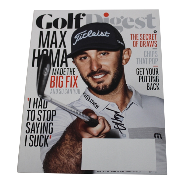 Max Homa Signed Golf Digest Magazine JSA ALOA 