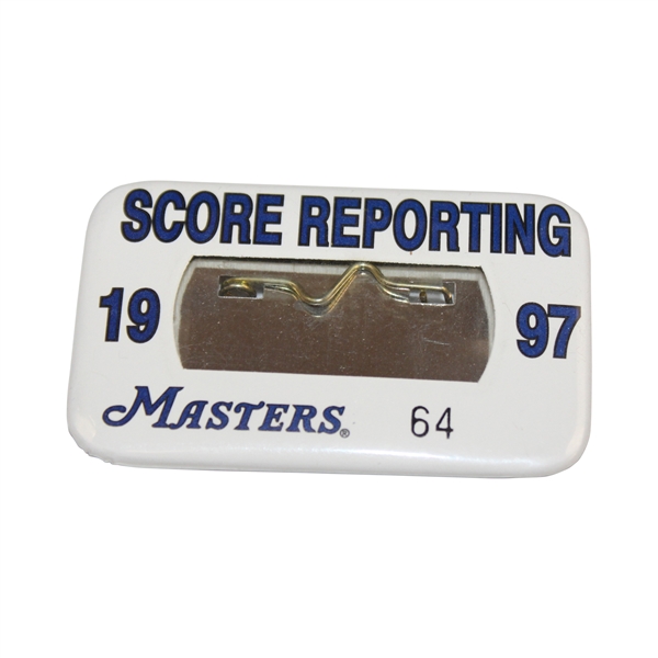 1997 Masters Tournament Scorer Badge #64 - Tiger Woods Win