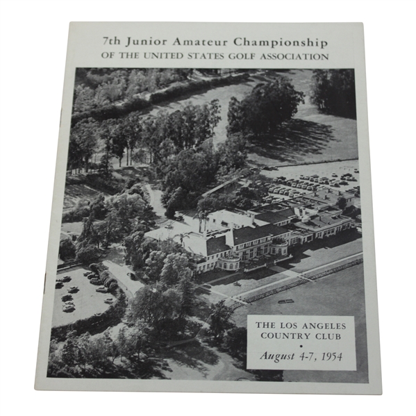 1954 Junior Amateur Championship at The Los Angeles CC Official Program - 14 Yr. Old Jack Nicklaus