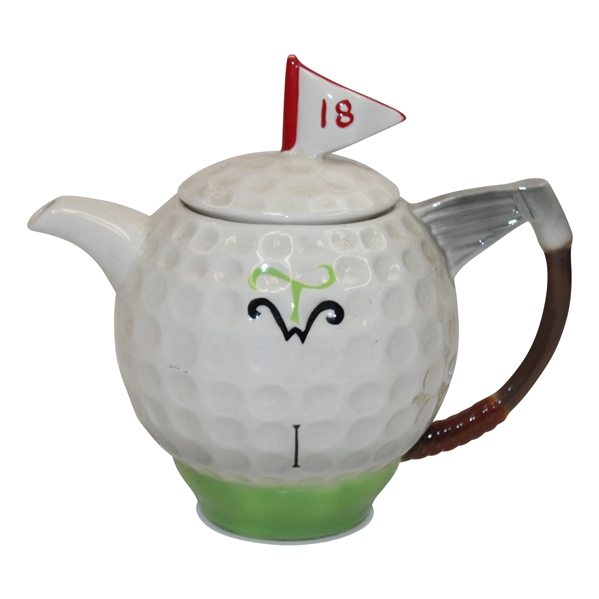 Tony Wood Ceramic Golf Ball Shape Tea Pot