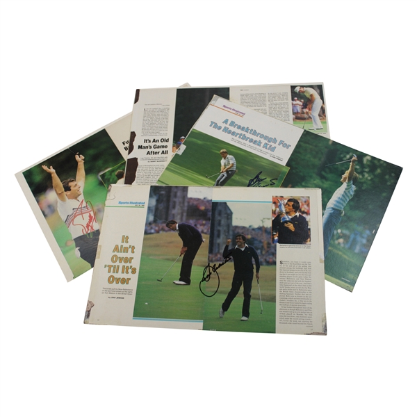 Seve, Floyd, Crenshaw & Trevino Signed Matted Sports Illustrated Fold Out Pages JSA ALOA