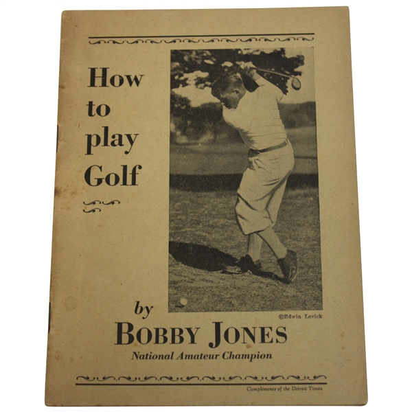 1929 How To Play Golf by Bobby Jones 1st Edition Booklet