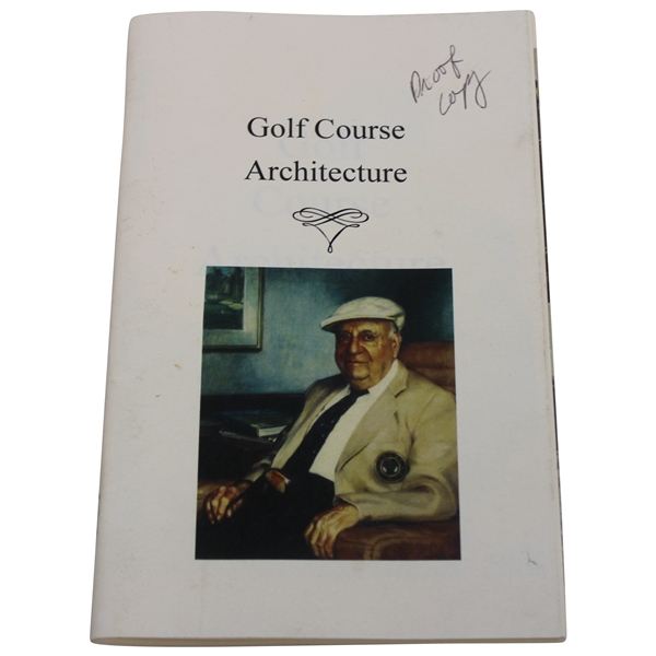 1938 Golf Course Architecture LTD ED Proof Copy By Robert Trent Jones Sr. 