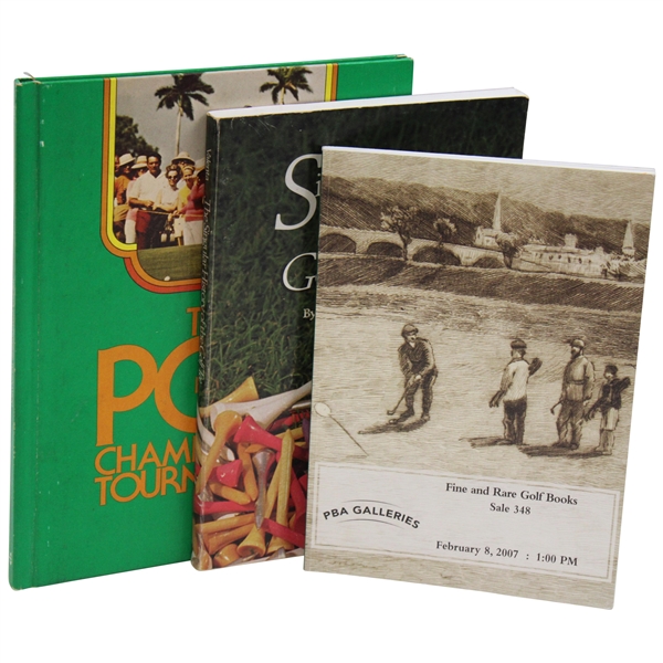 Lot of 3 Books - Fine and Rare Golf Books, The Singular History of The Golf Tee, & The PGA Championship Tournament