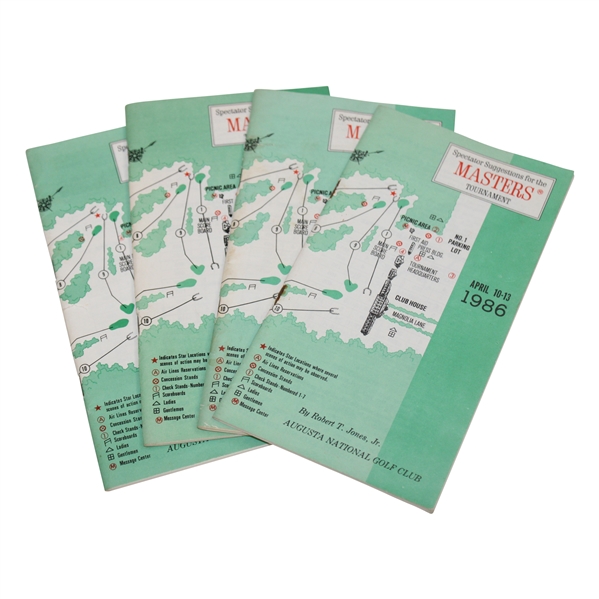 1986 (x2), 1987 & 1988 Masters Tournament Spectator Guides