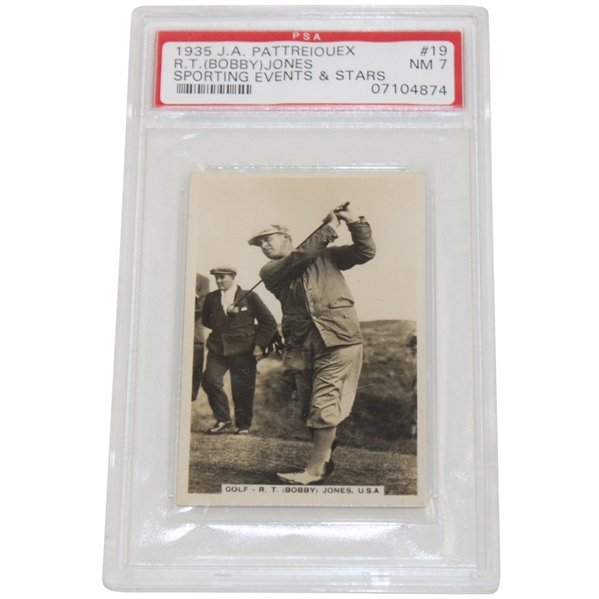 R.T. (Bobby) Jones 1935 J.A. Pattreiouex Sporting Events & Stars Golf Card PSA NM-7