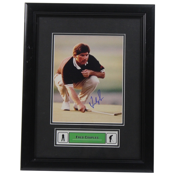 Fred Couples Signed Ling Up for a Putt Photo with Nameplate Display - Framed JSA ALOA