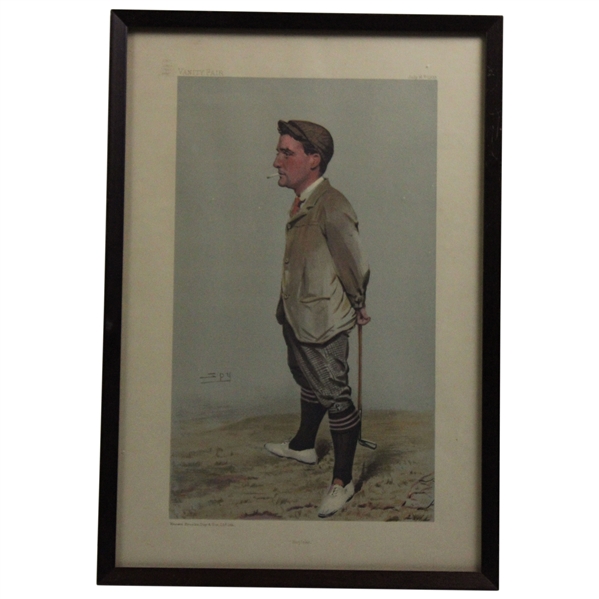 Hoylake" Harold Hilton Vanity Fair 1903 Print - Framed