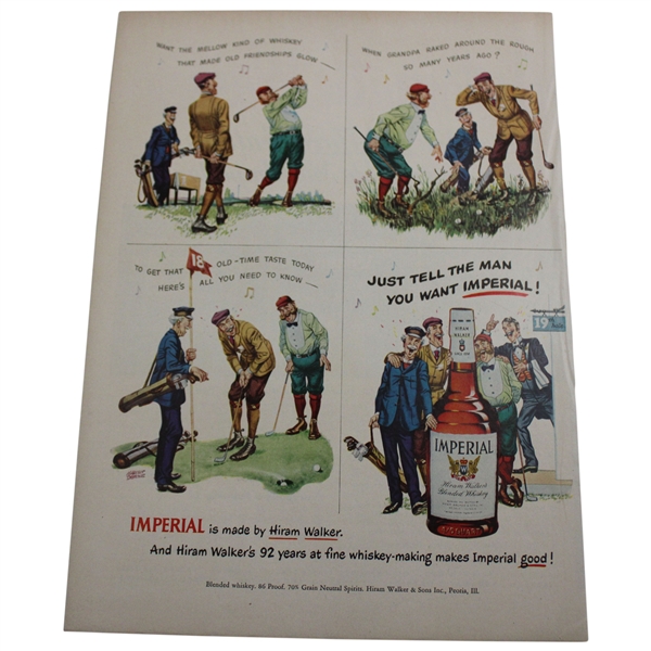 Imperial Blended Whiskey Vintage Golf Theme Ad