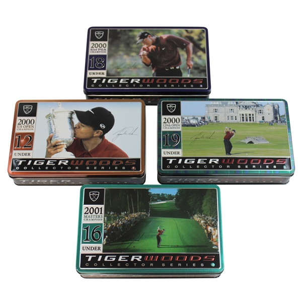 Tiger Woods Tiger Slam Dozen Golf Balls in Tins - Complete Set of Four (4) 