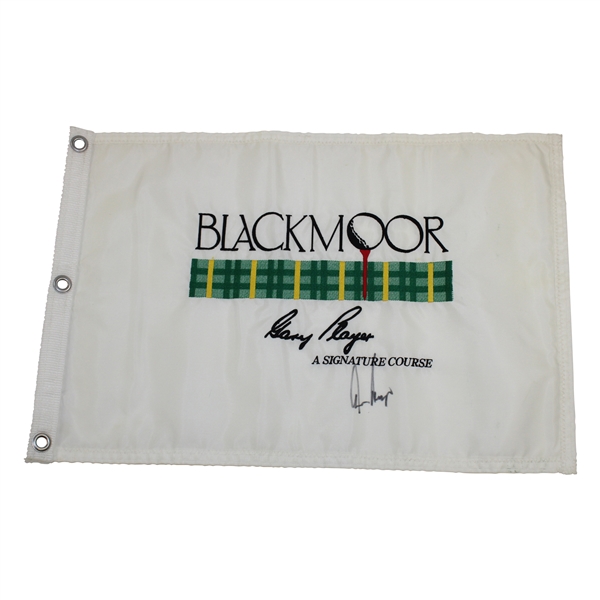 Gary Player Signed Blackmoor - A Signature Course Embroidered Flag JSA ALOA