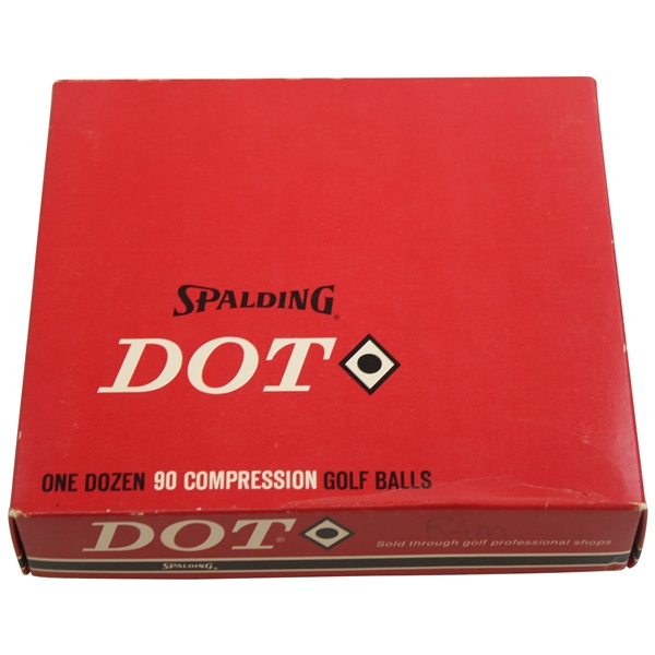 Red Spalding Dot Diamond Dimple Pattern Golf Ball Box