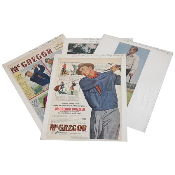 Four (4) Vintage Mcgregor St. Andrews, Billy Casper & Sam Snead Golf Ads 1950-1960