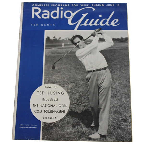 1938 Radio Guide with Ralph Guldahl National Open Champ Cover - June