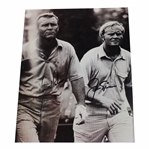 Arnold Palmer & Jack Nicklaus Signed Walking Down Fairway 10x13 Oversize B&W Photo JSA ALOA