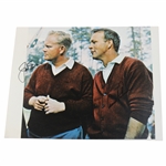 Arnold Palmer & Jack Nicklaus Signed Wearing Red Sweaters 11x14 Photo JSA ALOA 