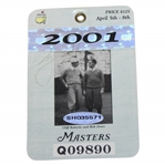 Tiger Woods Signed 2001 Masters Tournament Series Badge #Q09890 Upper Deck #SH035571