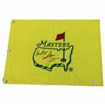 Big 3 Palmer, Nicklaus & Player Signed Undated Masters Embroidered Flag JSA# Y79343