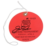 Jack Nicklaus Signed 1986 Masters Tournament Tuesday Ticket #06429 JSA ALOA