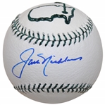 Jack Nicklaus Signed Masters Embroidered White Leather Baseball w/Green Laces JSA ALOA