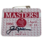 Jack Nicklaus Signed 1986 Masters SERIES Badge #A6396 JSA ALOA