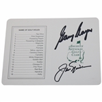 Jack Nicklaus & Gary Player Signed Augusta National GC Scorecard JSA ALOA