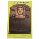 Joe Dimaggio Signed National Baseball Hall of Fame Museum Plaque Postcard JSA ALOA